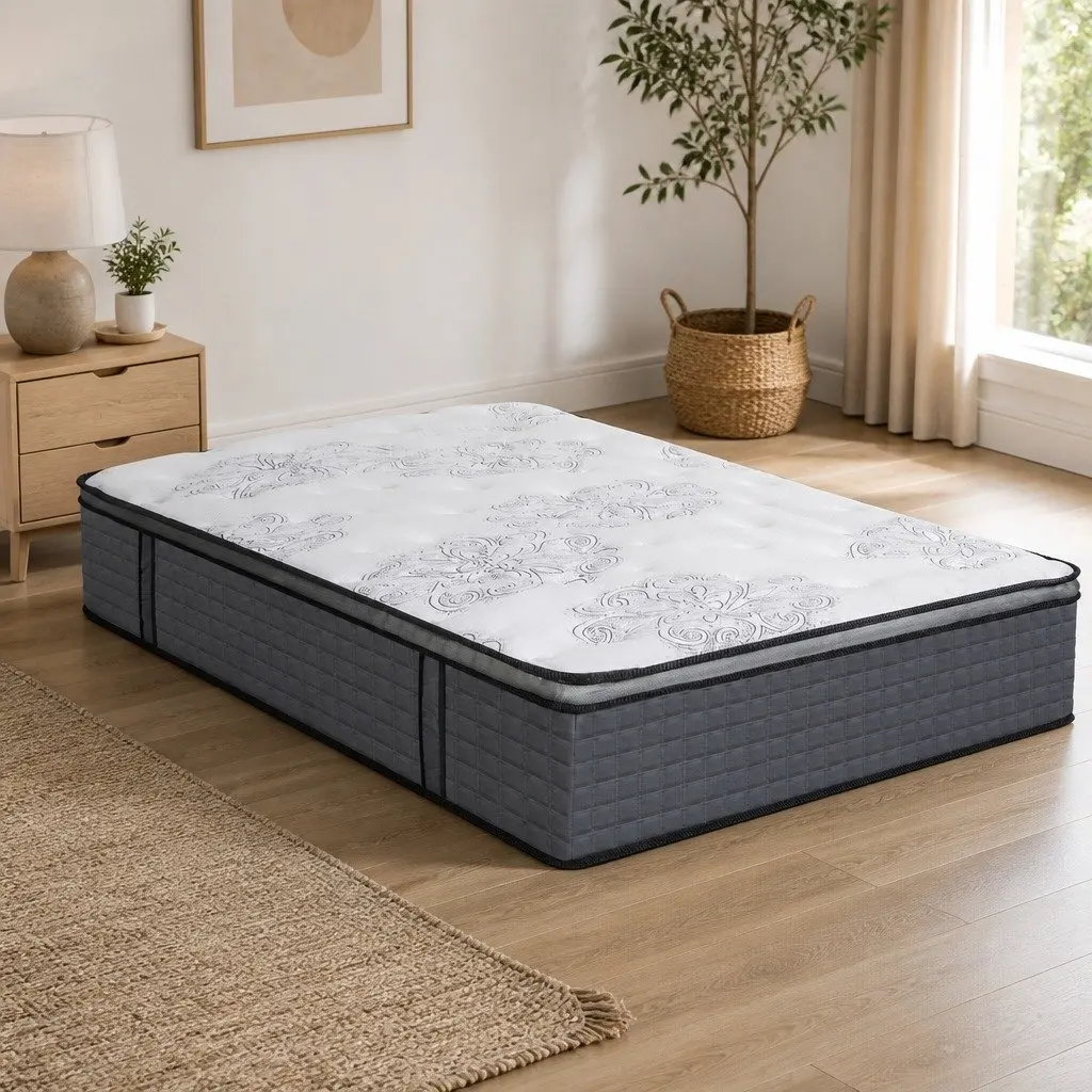 Spring Mattress White King Single Medium Firm Pocket Spring Egg-Crate Foam