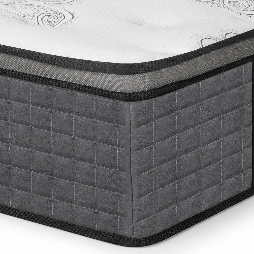Spring Mattress White King Single Medium Firm Pocket Spring Egg-Crate Foam