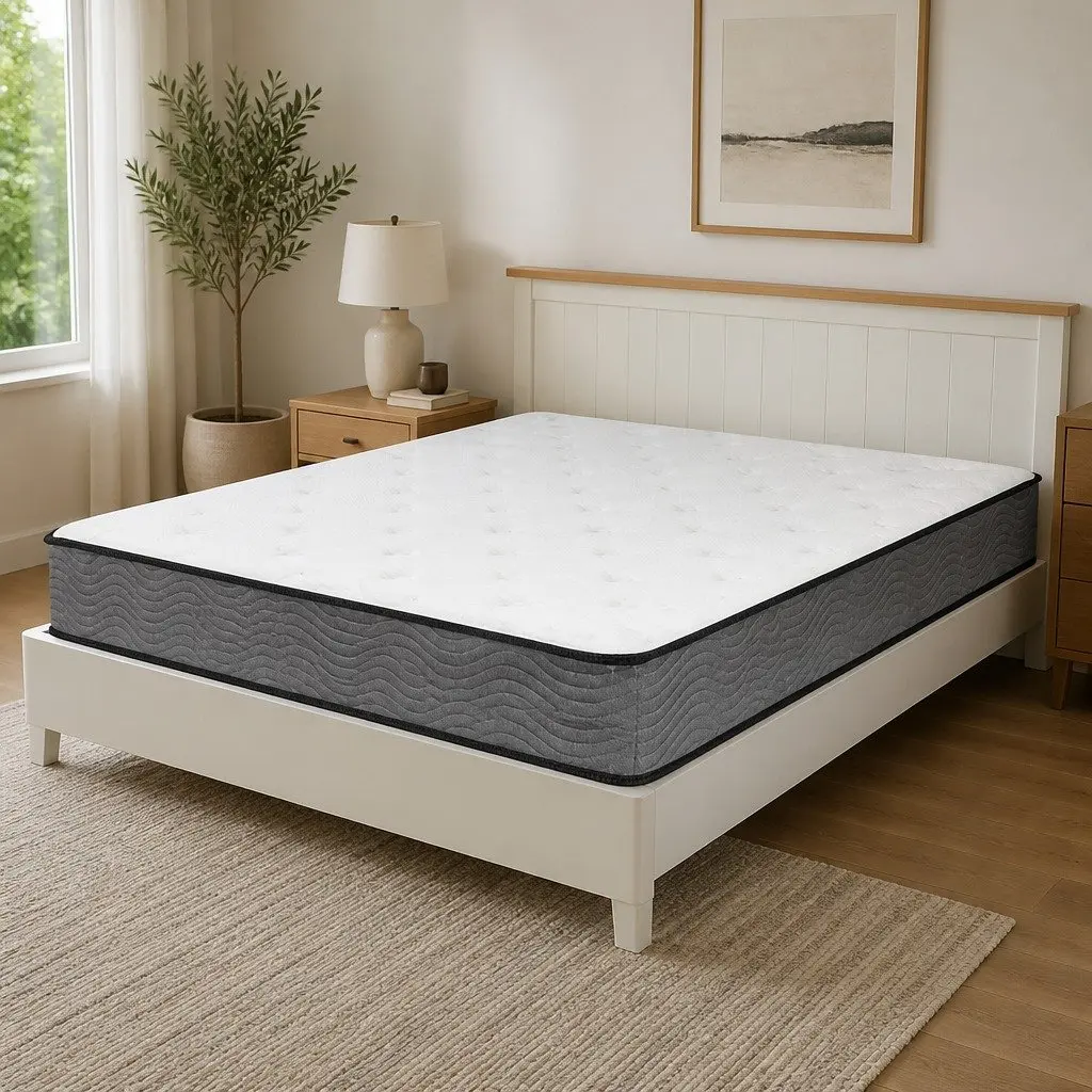 Pocket Spring Mattress White Double 6-Zone Support Extra Firm 23cm Thickness