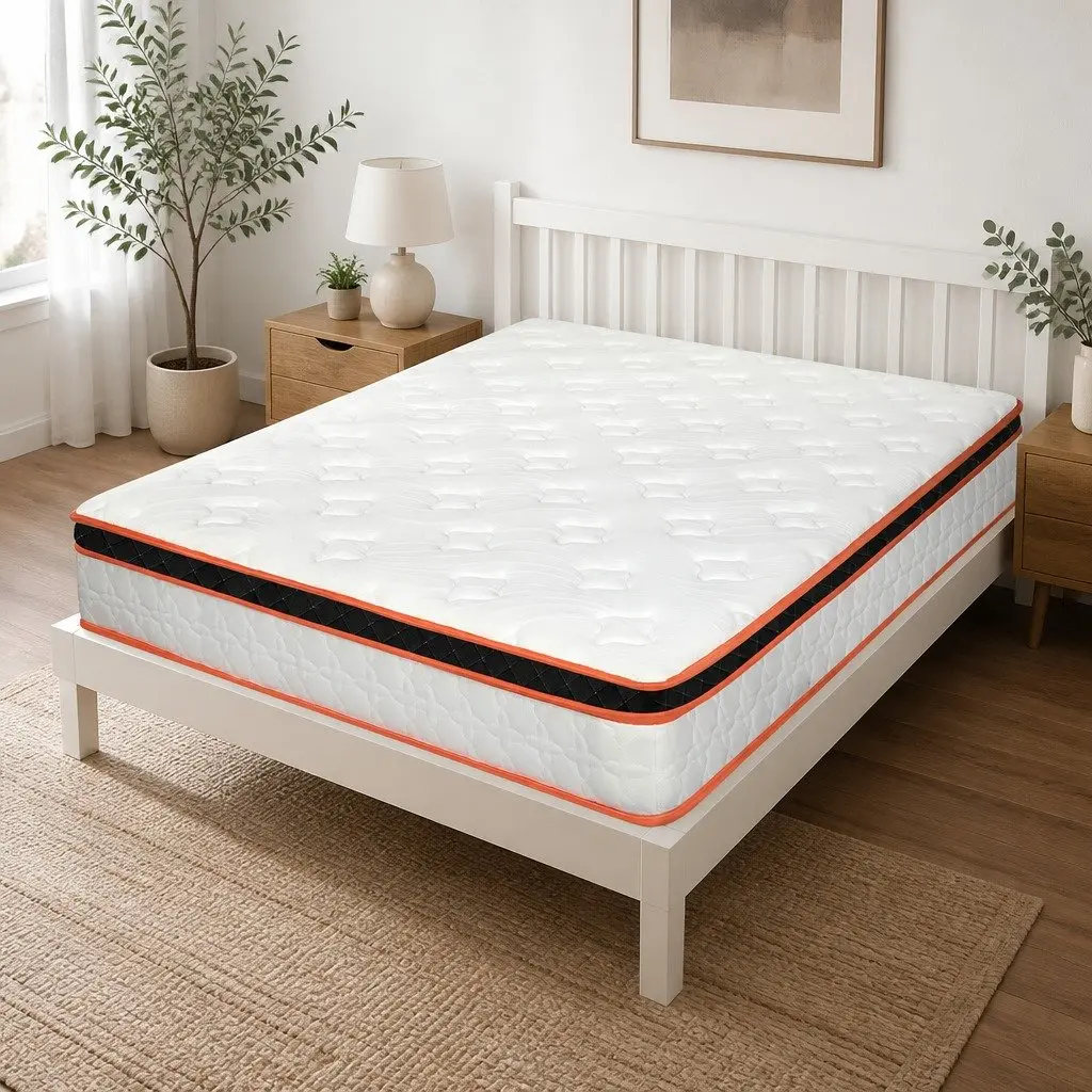 7 Zone Pocket Spring Mattress White Single Medium Firm Hybrid Foam Support Orthopedic