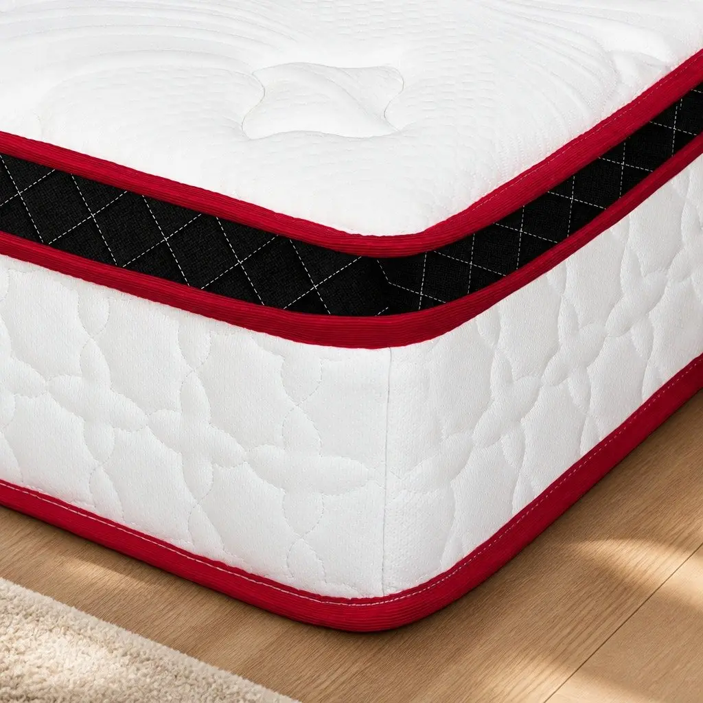 7 Zone Pocket Spring Mattress White Single Medium Firm Hybrid Foam Support Orthopedic