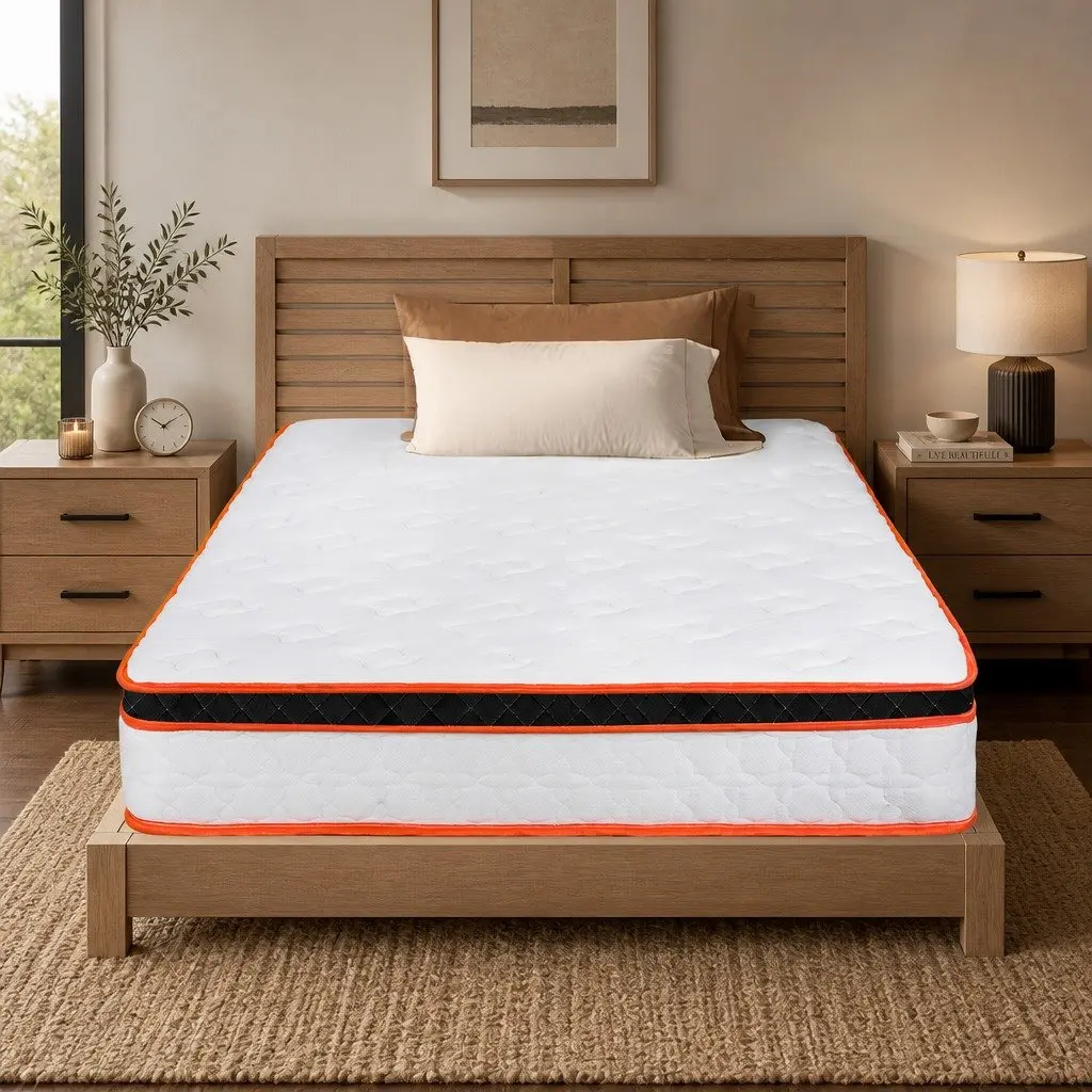 7 Zone Pocket Spring Mattress White Single Medium Firm Hybrid Foam Support Orthopedic