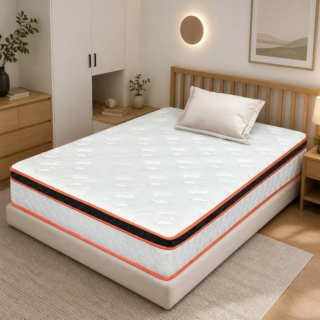 7 Zone Pocket Spring Mattress White Single Medium Firm Hybrid Foam Support Orthopedic
