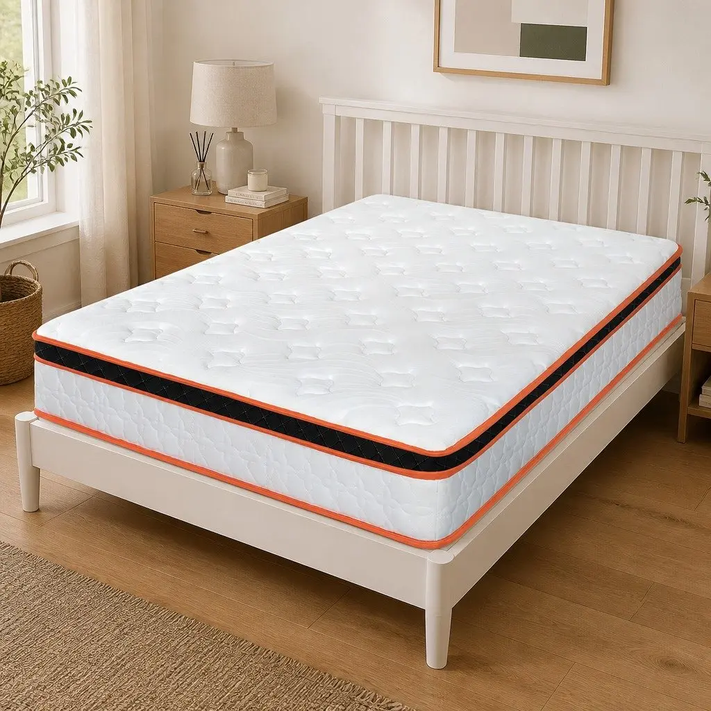7 Zone Pocket Spring Mattress White Single Medium Firm Hybrid Foam Support Orthopedic