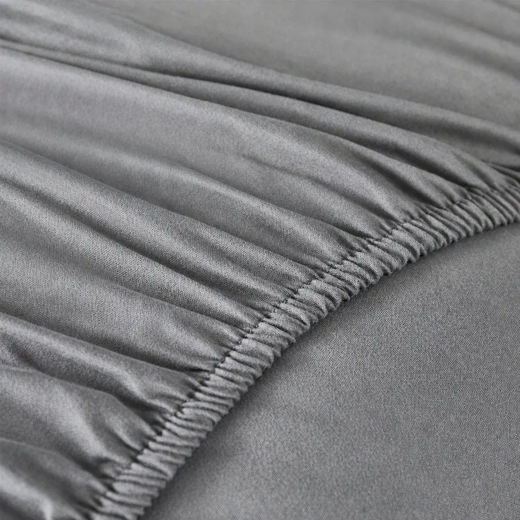 Mattress Topper Charcoal King Single Fitted Elastic Edge Bamboo Charcoal Fibre 1000GSM