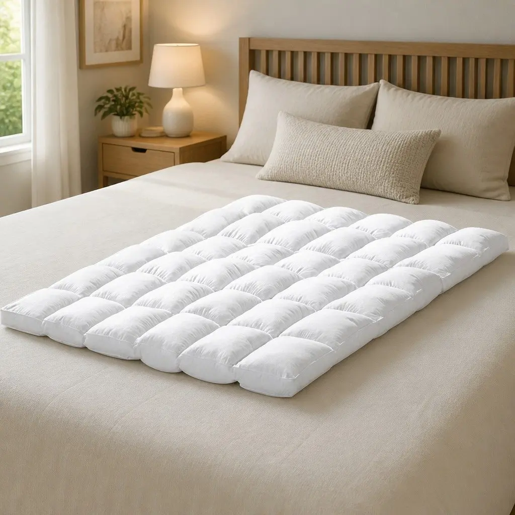 Mattress Topper White Queen 4-5cm Thick Pillowtop Anti-Allergy Dust Mite Resistant