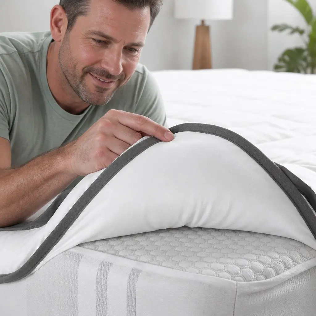 Mattress Topper White Queen 4-5cm Thick Pillowtop Anti-Allergy Dust Mite Resistant