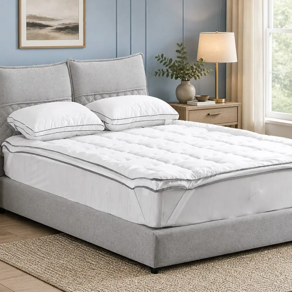 Mattress Topper White Single 4-5cm Thick Soft Comfort Bedding Pad