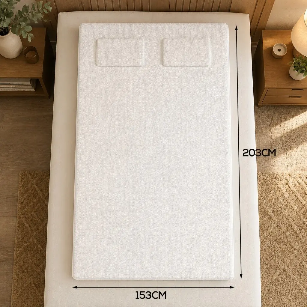 Bamboo Mattress Topper White Queen Size Fitted Cooling Sleep Protector