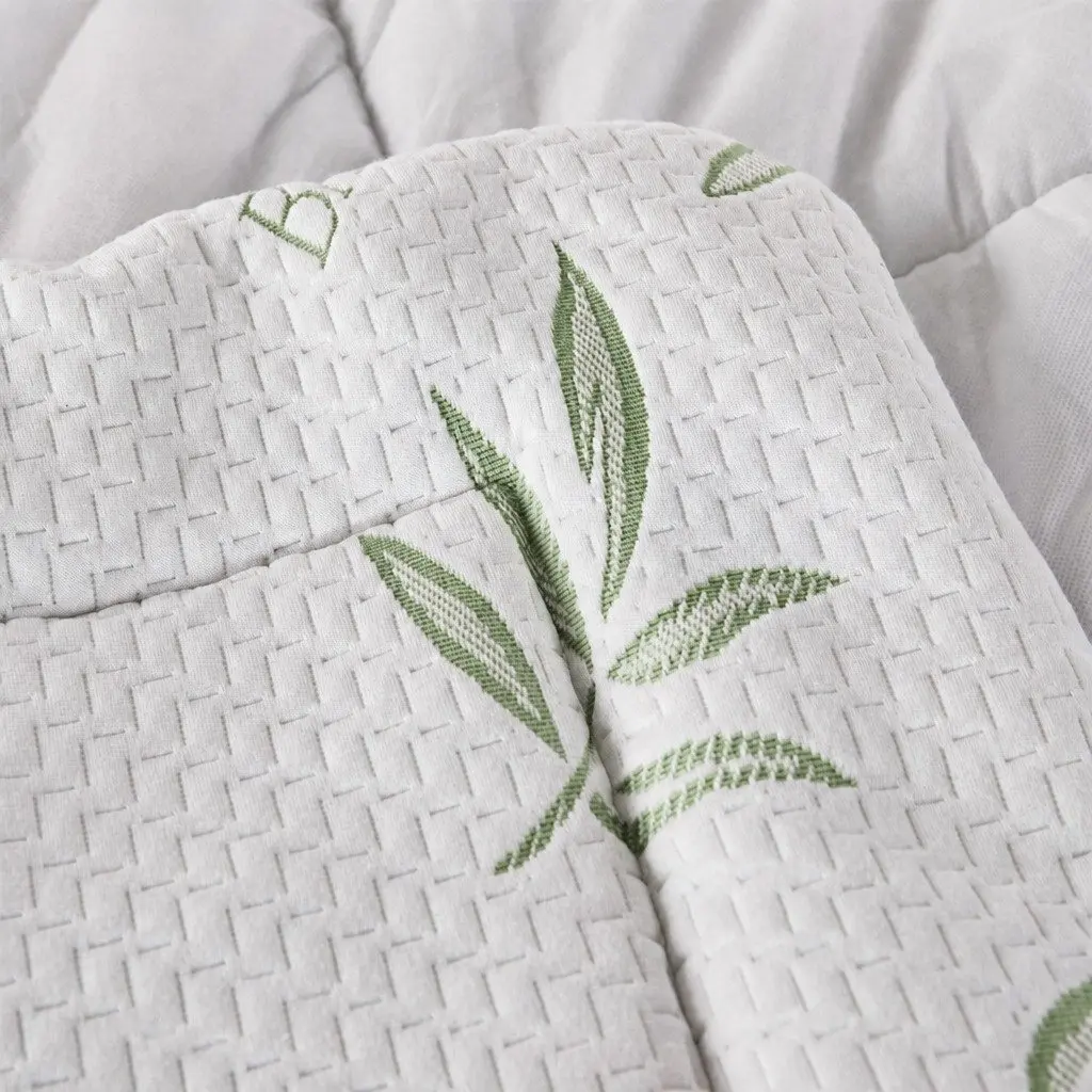 Bamboo Mattress Topper White Queen Size Fitted Cooling Sleep Protector