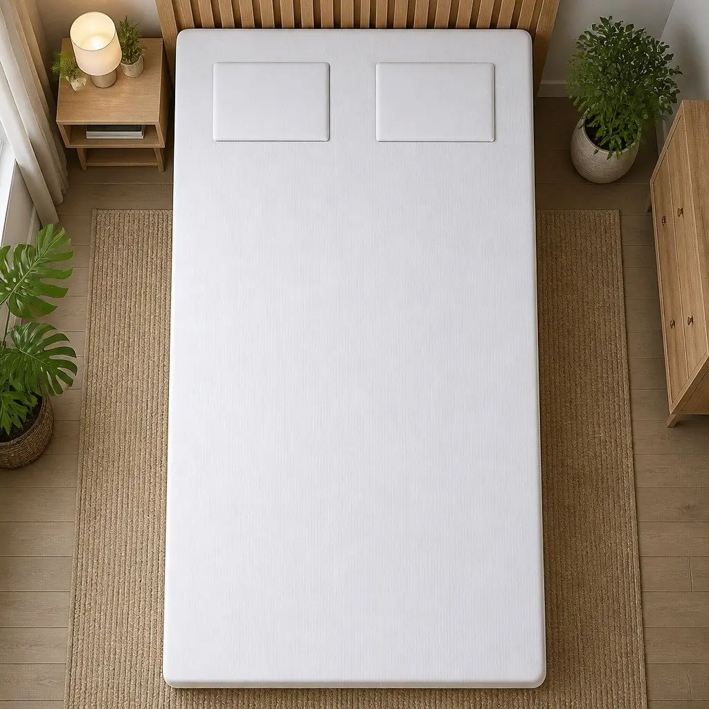 Single White Bamboo Pillowtop Mattress Topper Fitted Cooling Protector