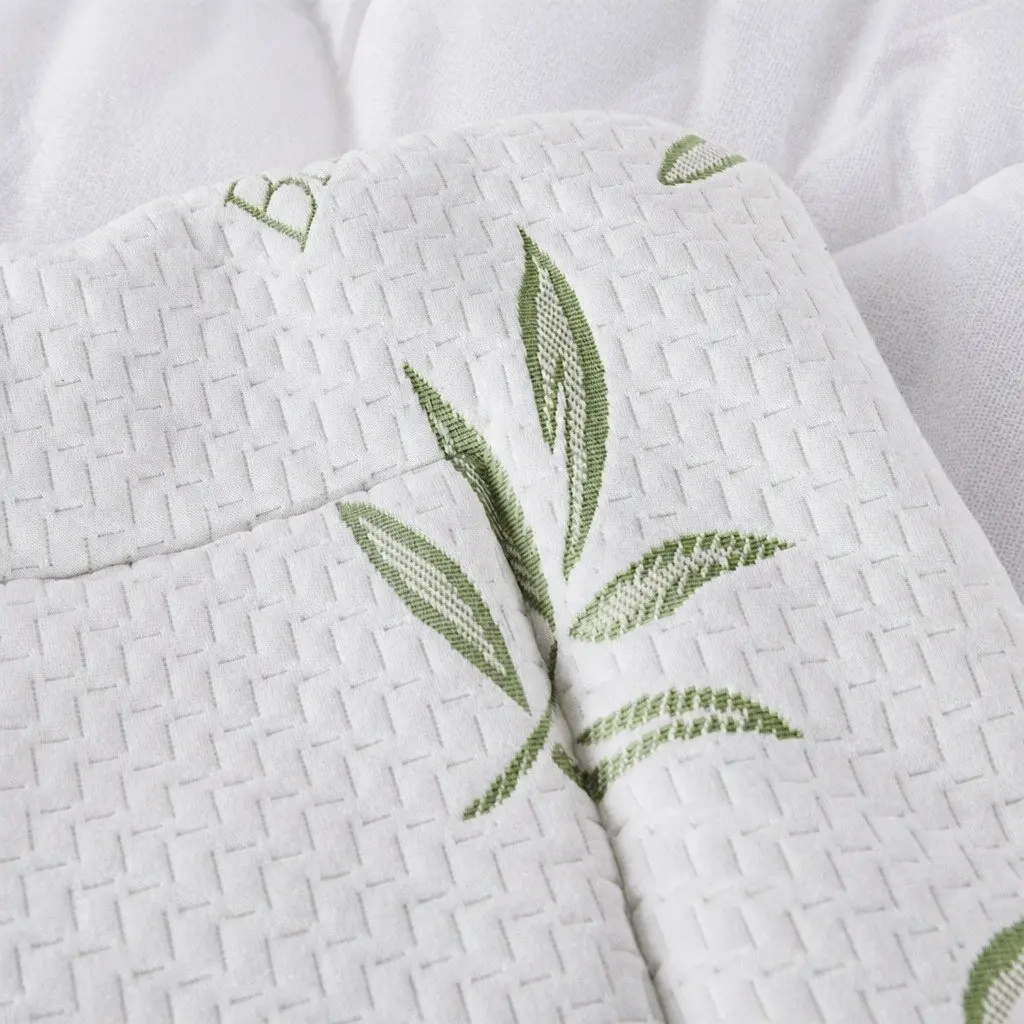 Single White Bamboo Pillowtop Mattress Topper Fitted Cooling Protector
