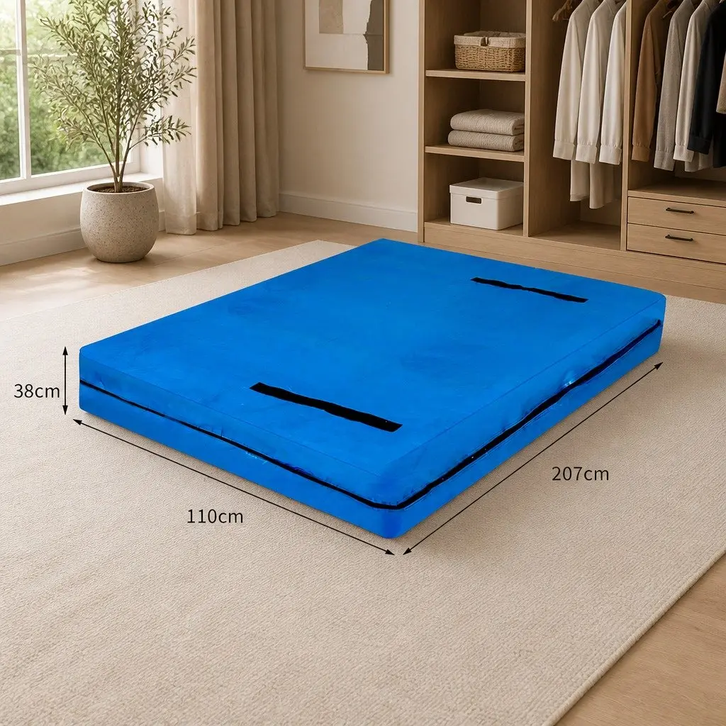 Mattress Bag Blue King Single Storage Protector Plastic Cover with Zip Handles