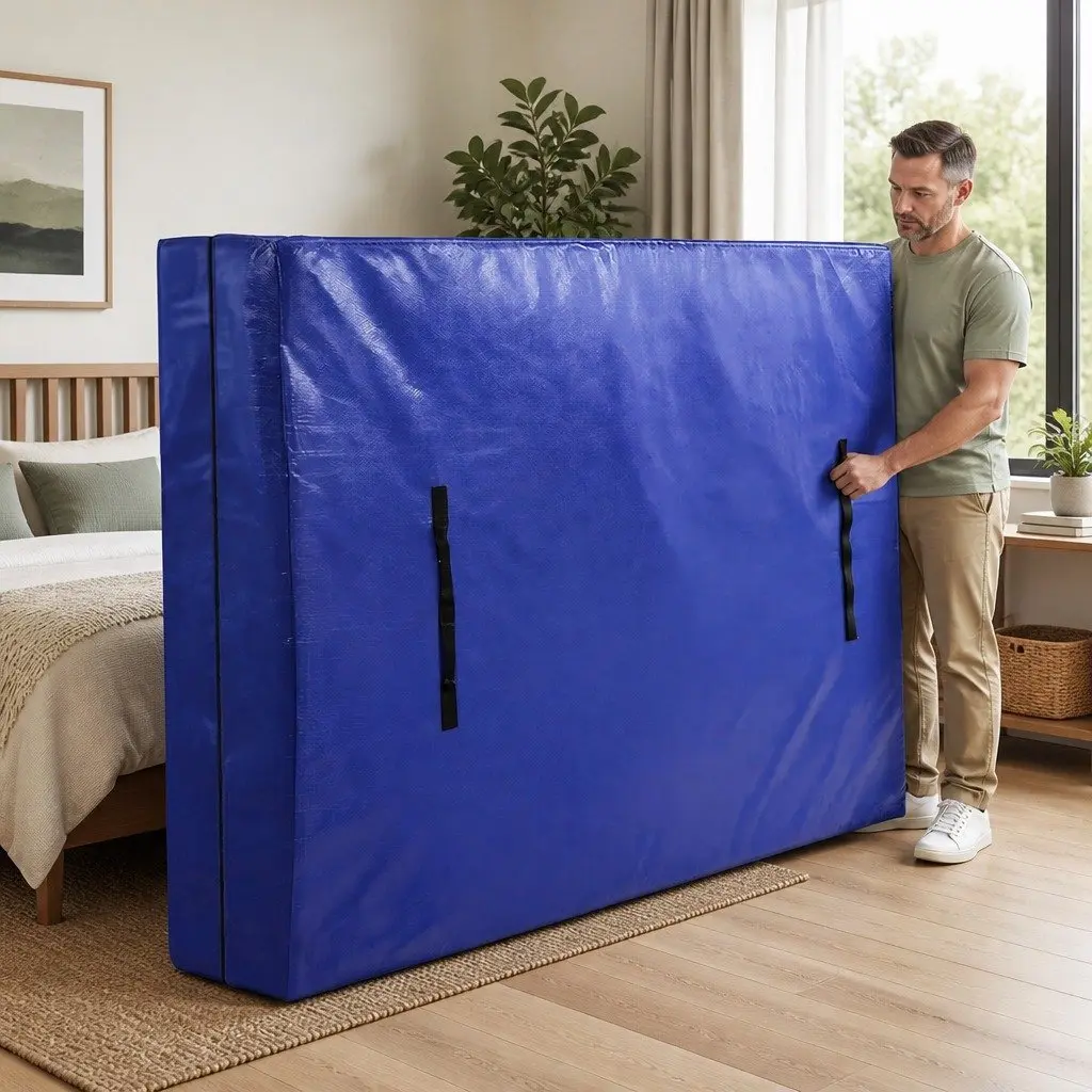 Mattress Bag Blue Double Heavy-Duty Waterproof Dust Cover Protector