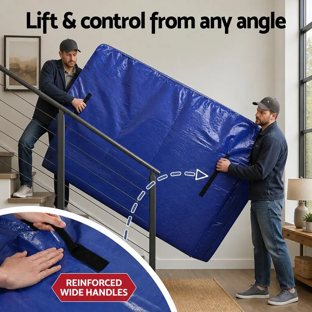 Mattress Bag Blue Double Heavy-Duty Waterproof Dust Cover Protector