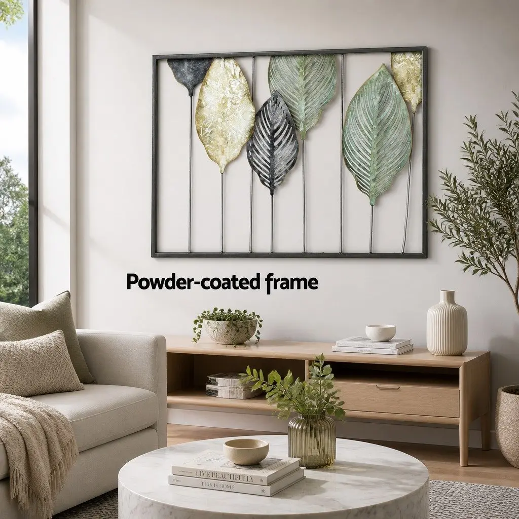 Metal Wall Art Hanging Sculpture Leaf Tree of Life Design Home Decor 3D Framed