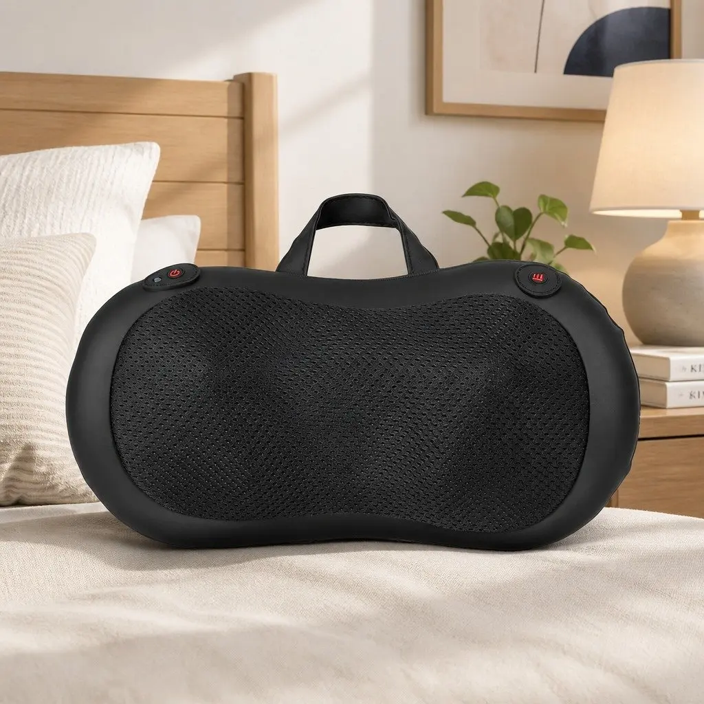 Neck Massager Black Portable Electric Shiatsu with Heat Kneading Muscle Relaxation