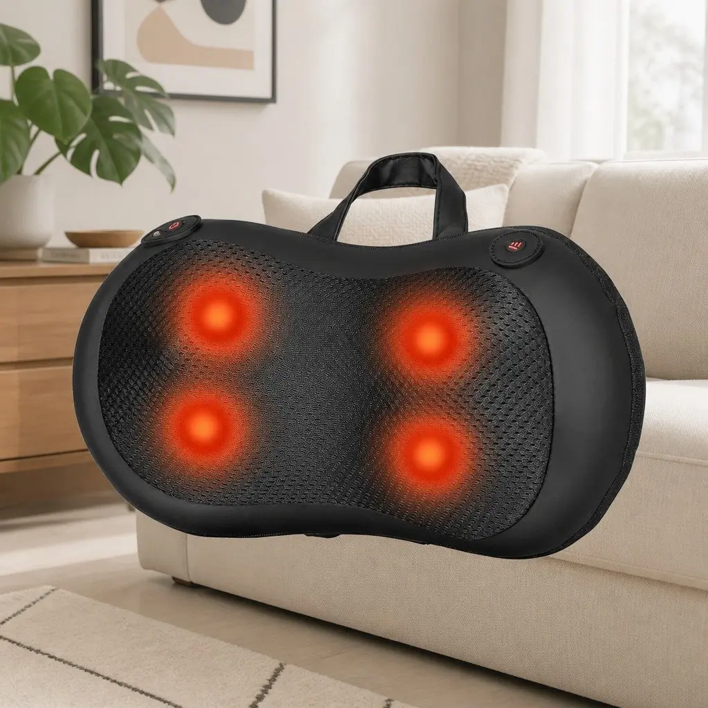 Neck Massager Black Portable Electric Shiatsu with Heat Kneading Muscle Relaxation