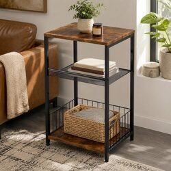 3-Tier Side Table Storage Shelf Bedroom End Table Compact Modern Design