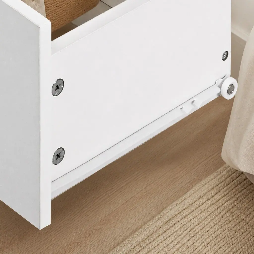 Bedside Table with Two Shelves and Drawer