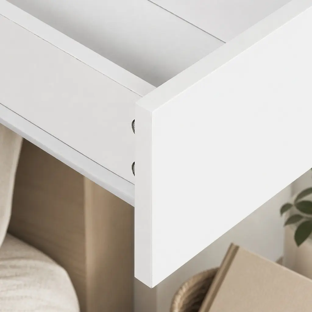 Slim Bedside Table with Drawer and Shelf