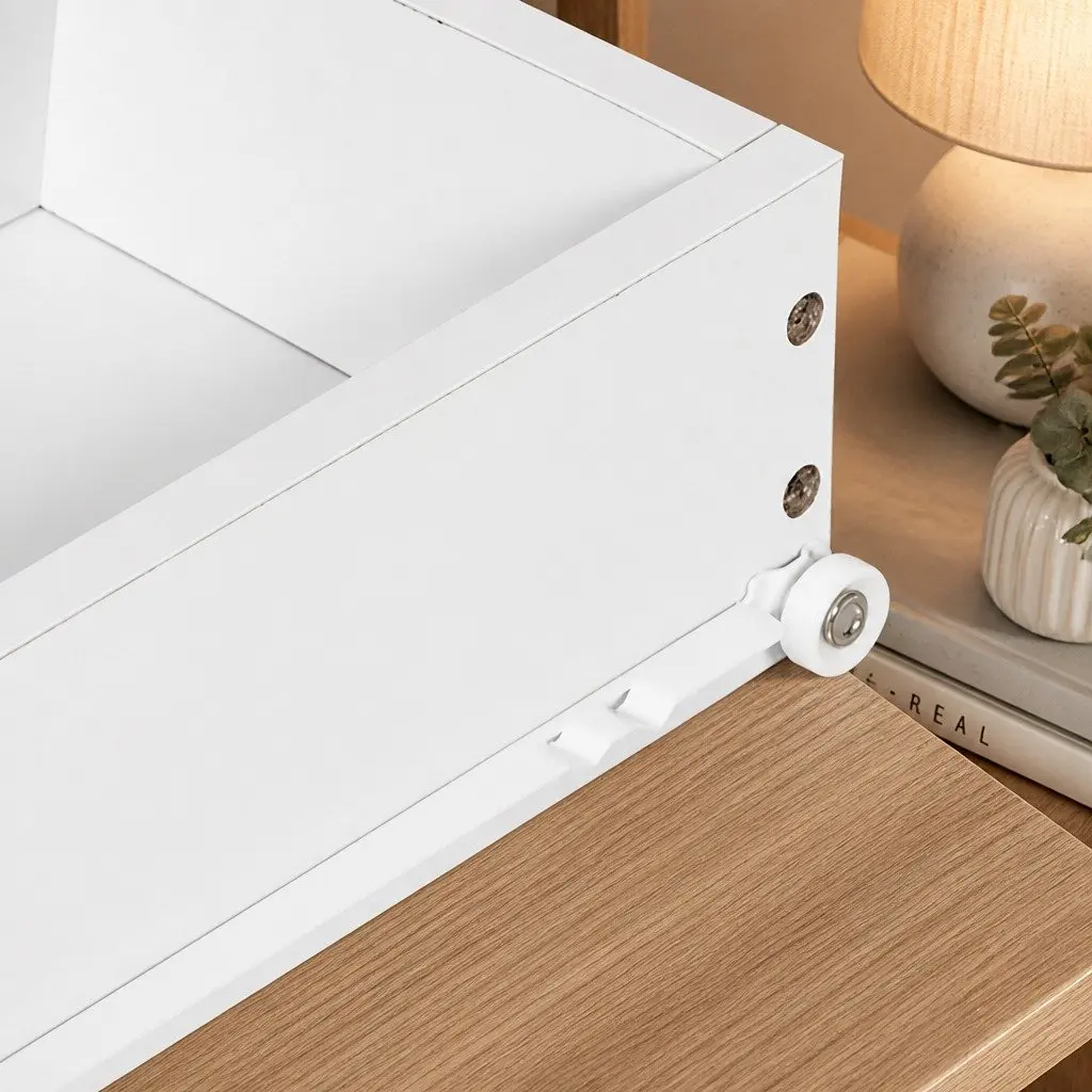Slim Bedside Table with Drawer and Shelf