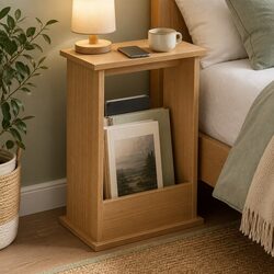 Sleek Side Table with Magazine Storage Option