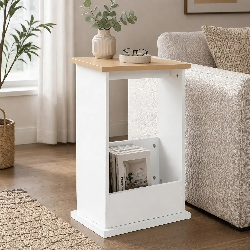 Side Table with Magazine Rack, 20kg Capacity