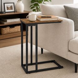 Compact and Sturdy C Shaped Side Table