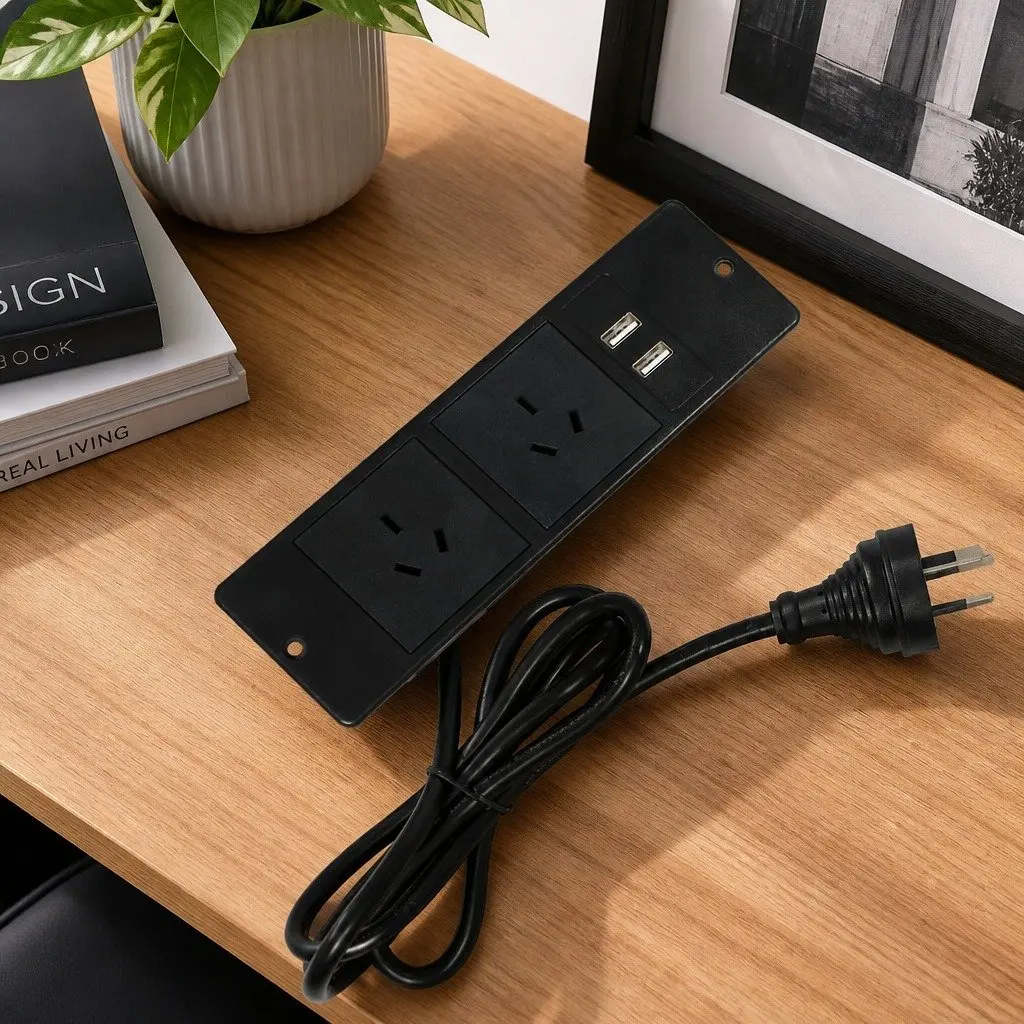 Side Table with USB Ports and Drawers