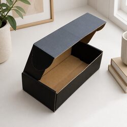 Compact Self-Locking Black Mailer Box 240x125x75mm - 100 Pack