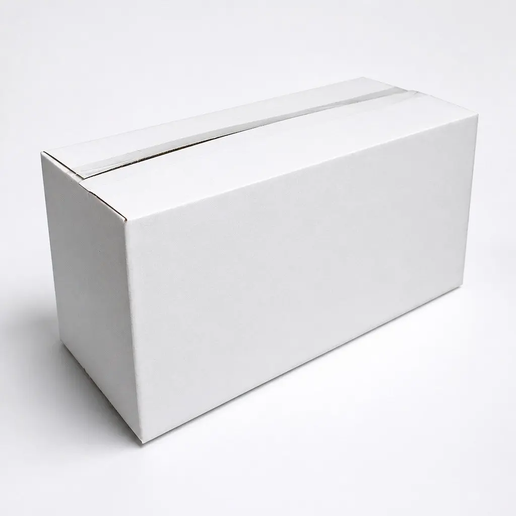 RSC Carton 320x140x160mm White Corrugated Box Flat Packed 50 Pack