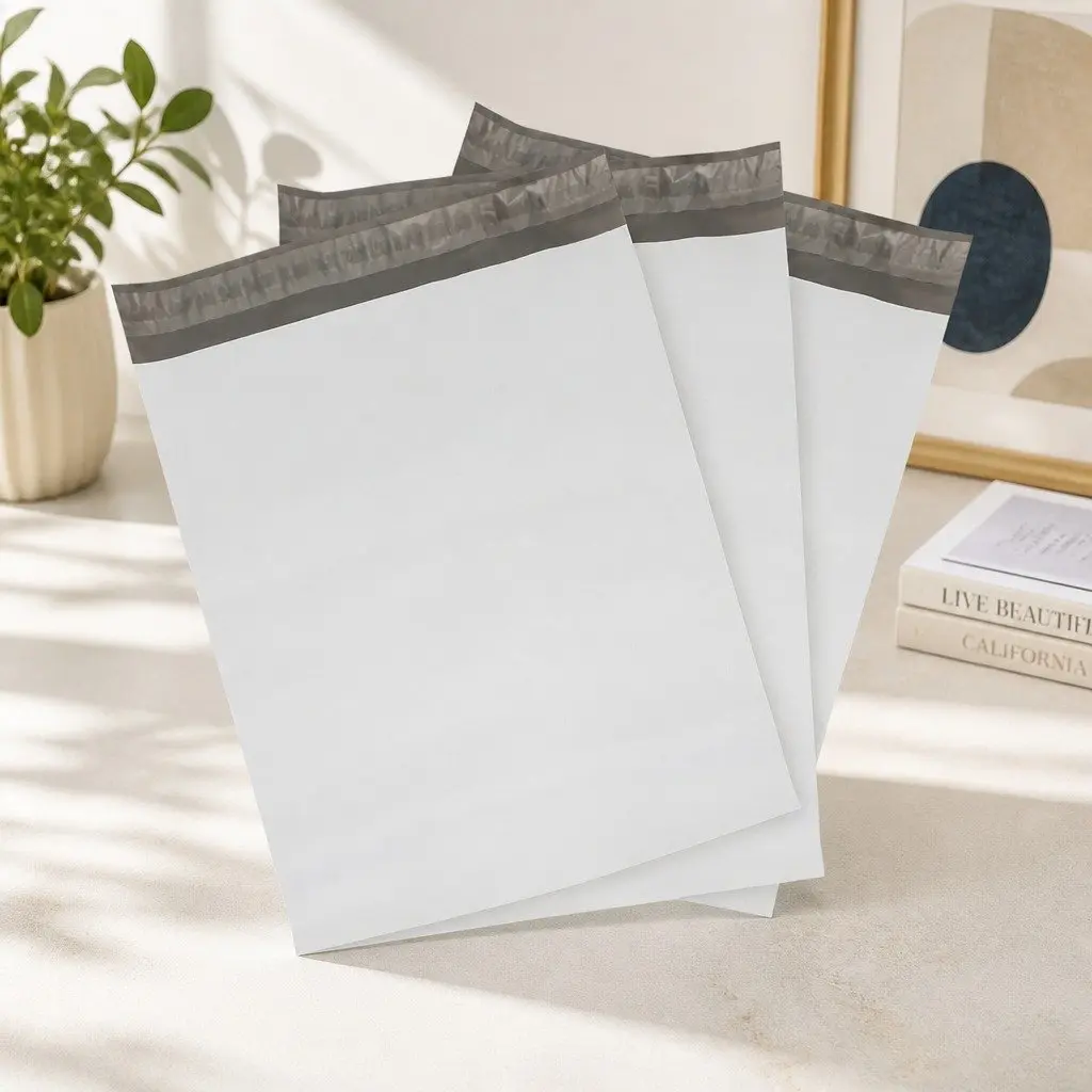Poly Mailer White 255x330mm Self-Sealing 100 Pack