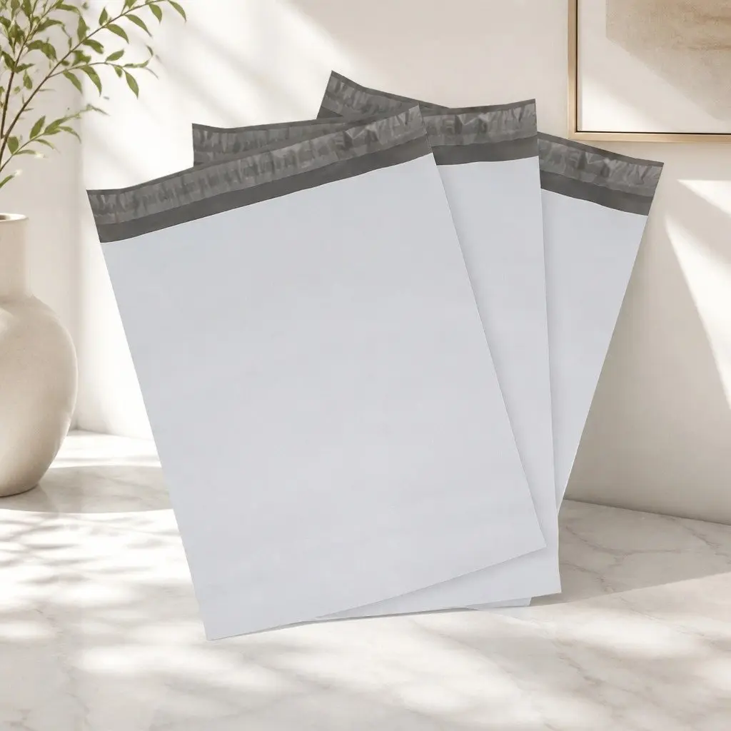 450x500mm White Poly Mailer Self-Sealing Bags 100 Pack