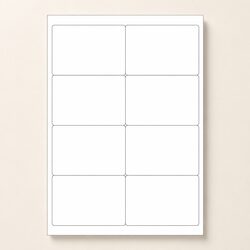 8 Up Self Adhesive Label Sheets A4 Inkjet Laser Printer Matte White Die Cut