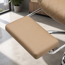 Executive Office Chair Brown Leather Footrest Reclining Desk Seat Swivel