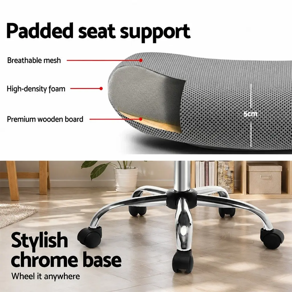 Mesh Office Chair Mid Back Grey Breathable Ergonomic Desk Chair 360 Swivel