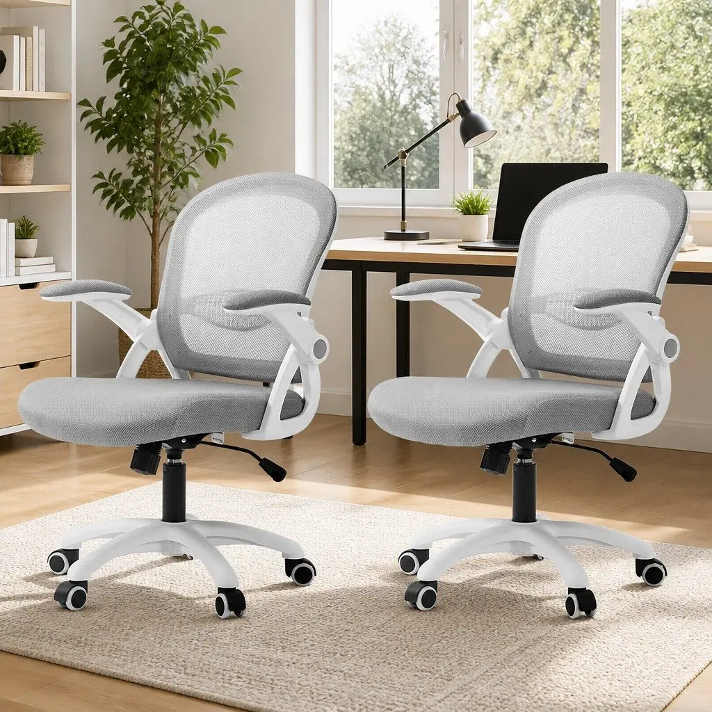 Grey White Mesh Gaming Office Chair