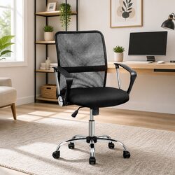 Mesh Office Chair Mid Back Breathable Swivel Desk Chair with Lumbar Support