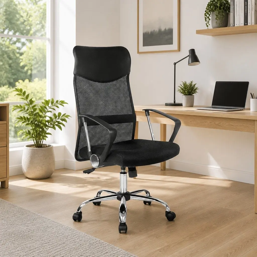Mesh Office Chair Black High Back Swivel Tilt Height Adjustable