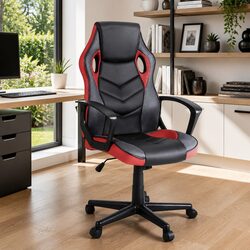Compact and Comfortable Red High-Back Gaming Office Chair