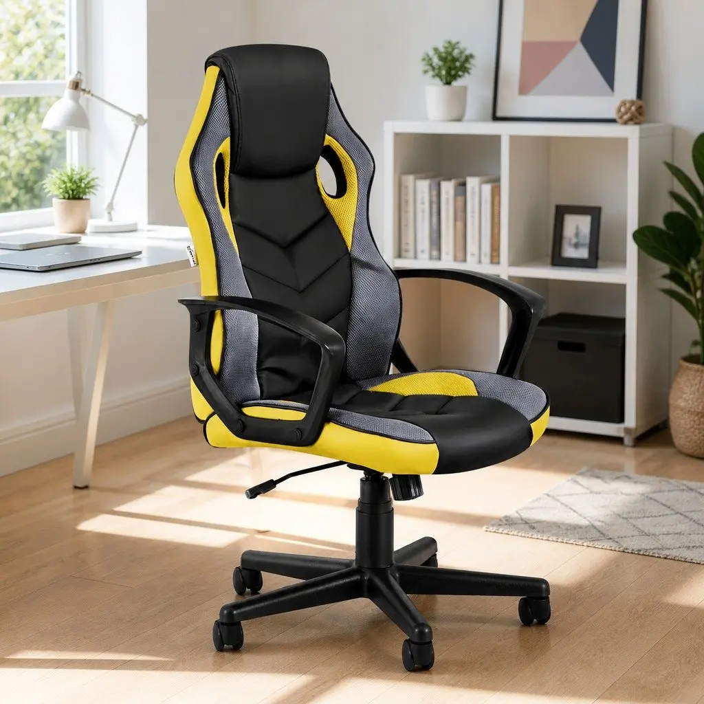 Yellow Gaming Office Chair with Full Body Support