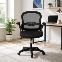 Compact and Comfortable Black Mesh Office Chair