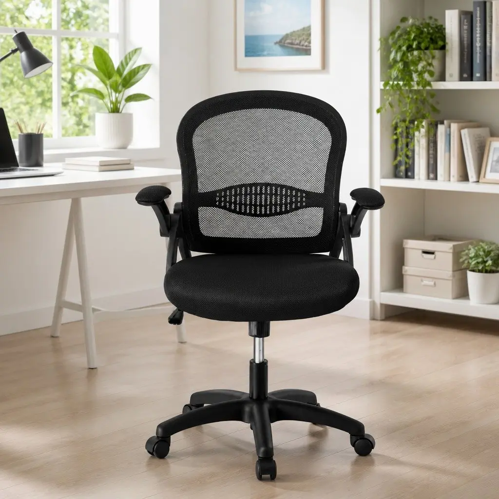 Mesh Office Chair Black Mid Back Computer Gaming Desk Work Study Adjustable
