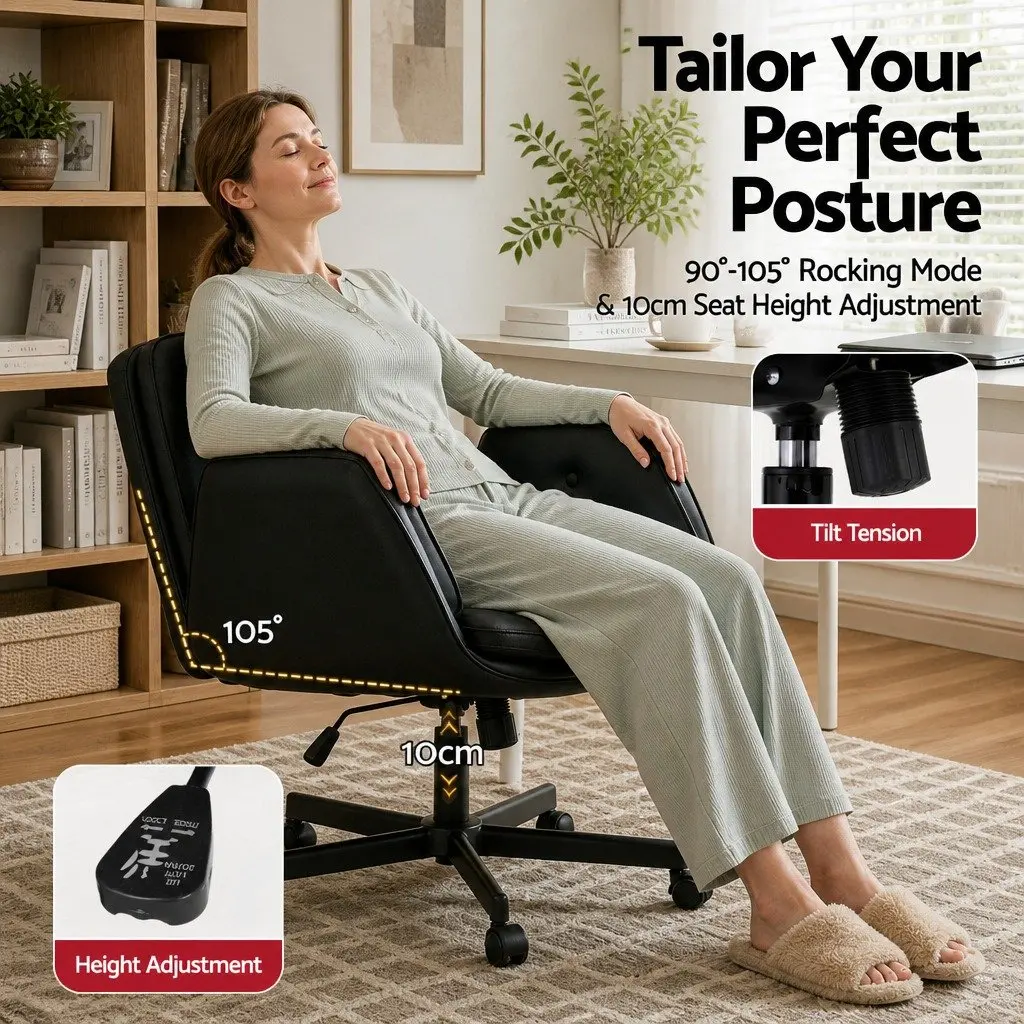 Criss Cross Office Chair Swivel Wheels Adjustable Armrests Ergonomic Desk Chair