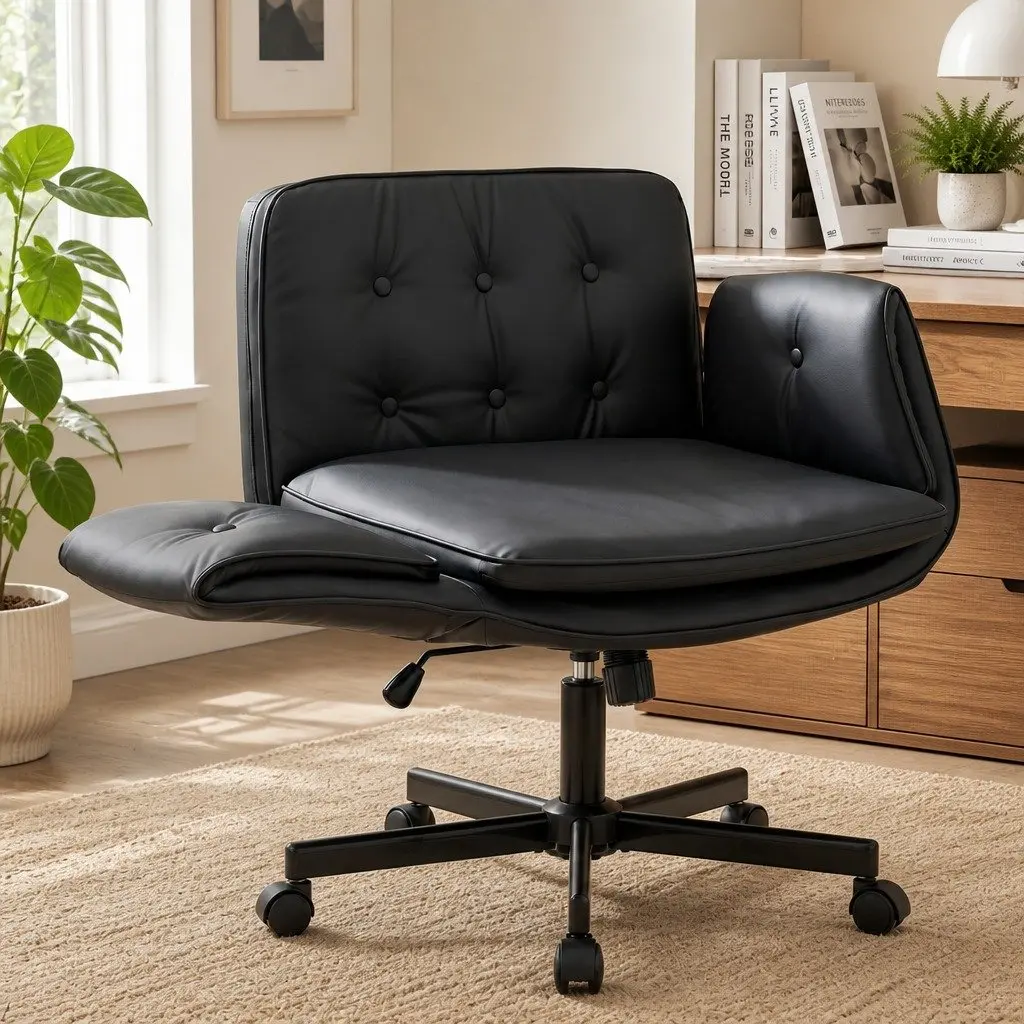 Criss Cross Office Chair Swivel Wheels Adjustable Armrests Ergonomic Desk Chair