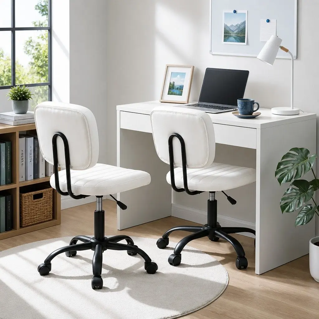 Armless Office Chair with 360° Swivel