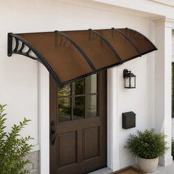 Concise Brown Awning 1M x 4M for UV & Rain Defense