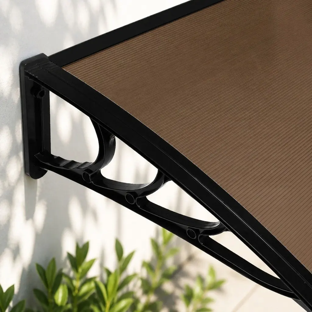 Window Door Awning Outdoor Shade 1M x 6M Brown UV Rain Protection