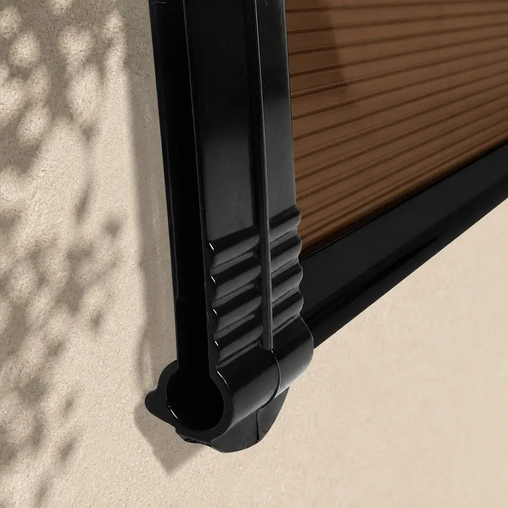 Window Door Awning Outdoor Shade 1M x 6M Brown UV Rain Protection